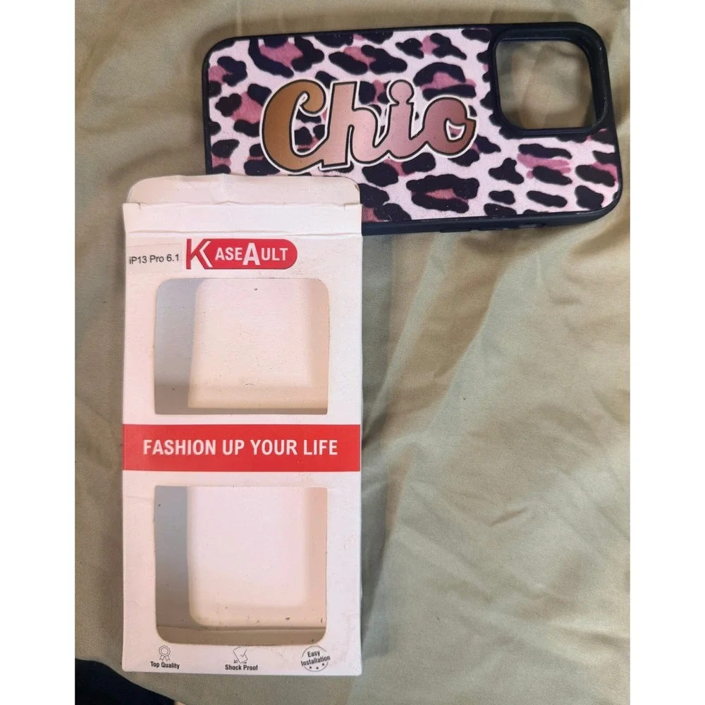 Kaseault iPhone 13 Pro Case Pink Leopard Print Chic Shockproof Protective Cover